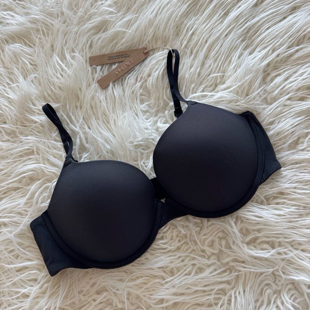 Skims Fits Everybody Push Up Demi Bra Onyx Size 38B - Picture 3 of 5